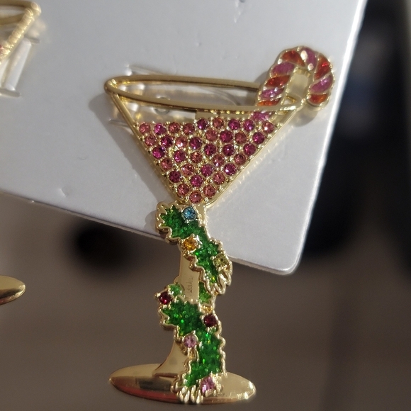 NEW SUGARFIX BaubleBar Drink And Be Merry Martini Daiquiri Earrings Gold - Picture 12 of 14